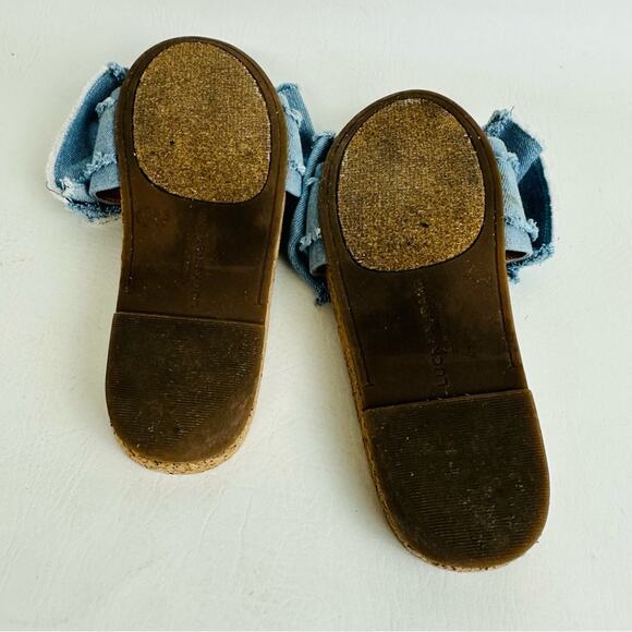 Lucky Brand Womens Floella Slip On Shoes Blue Chambray Sandals Slides Size 7 - Picture 8 of 10